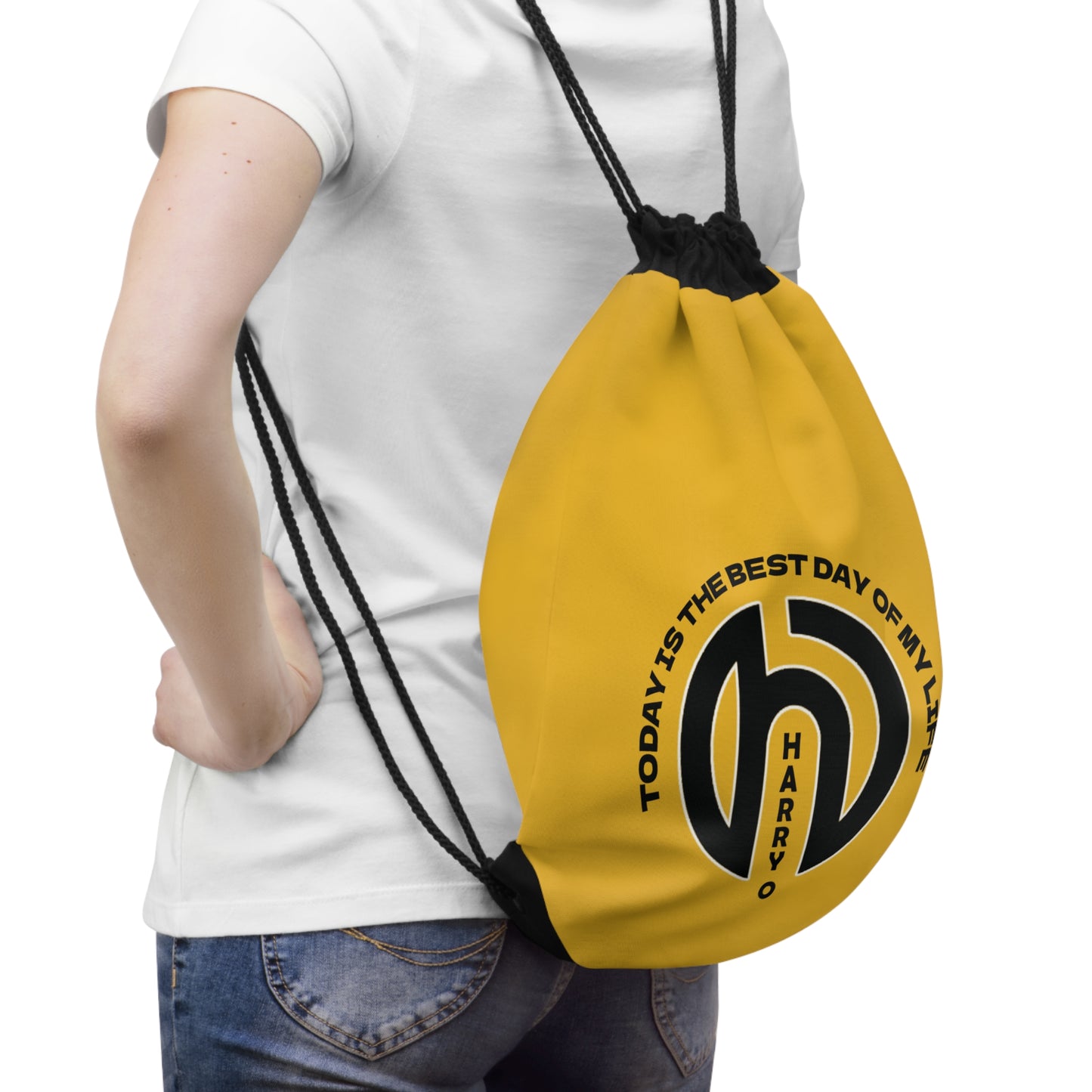 HarryO Today Is The Best Day of My Life Drawstring Gymsack YELLOW
