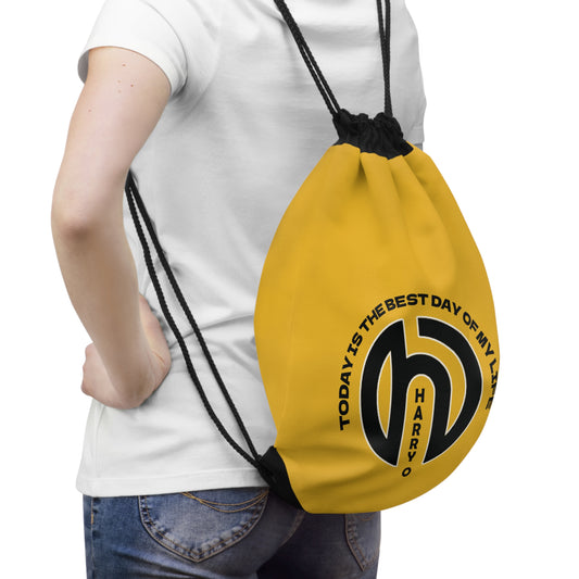 HarryO Today Is The Best Day of My Life Drawstring Gymsack YELLOW
