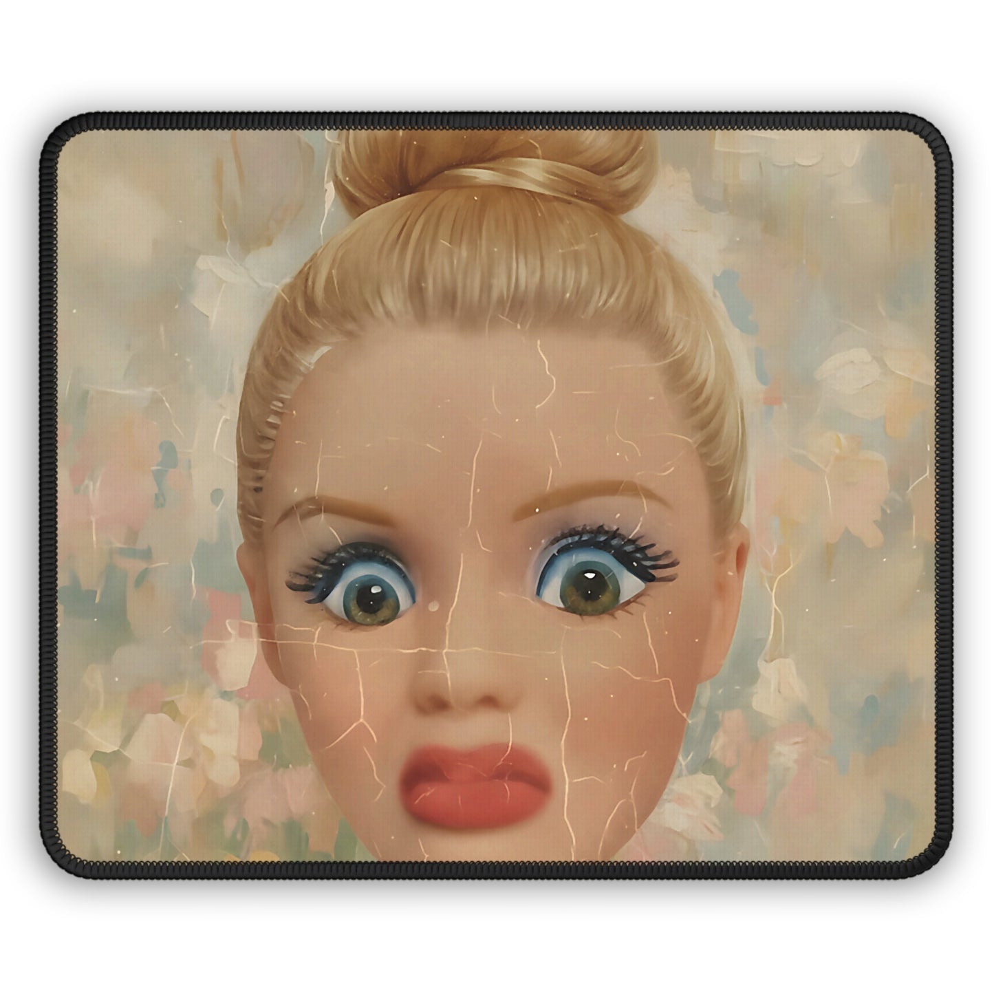 Porcelain Funny Doll Face Mouse Pad