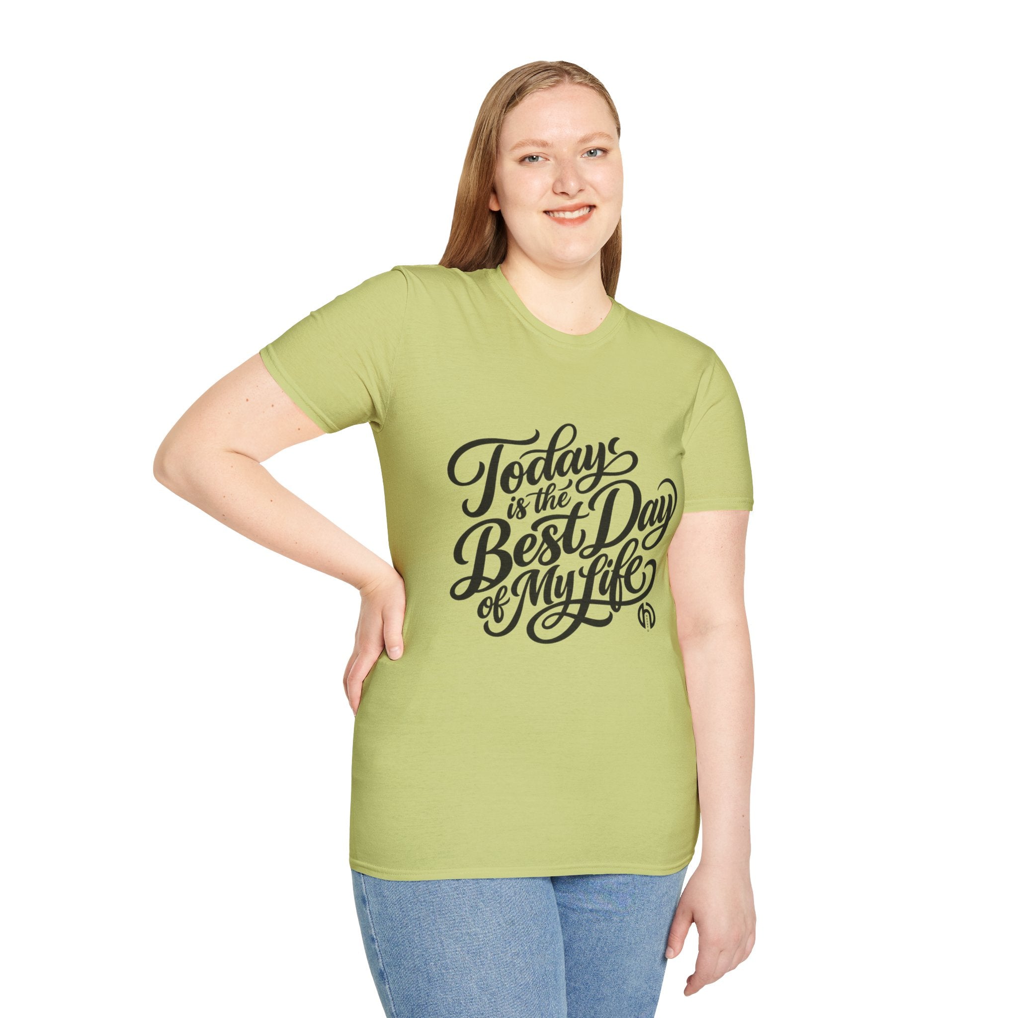 Today Is the Best Day — Morning Mantra Script Tee