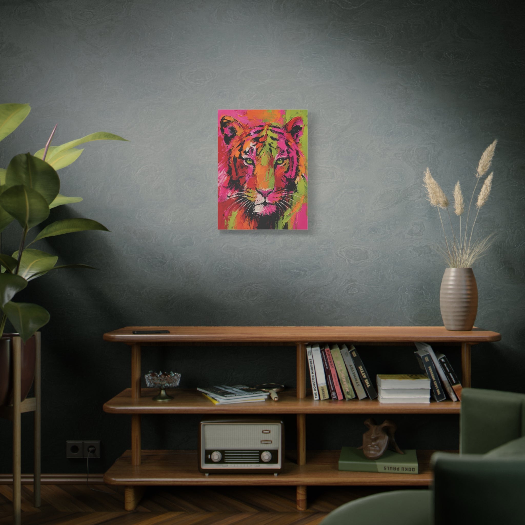 Electric Jungle Canvas IIC Bold Fauvism Tiger Portrait