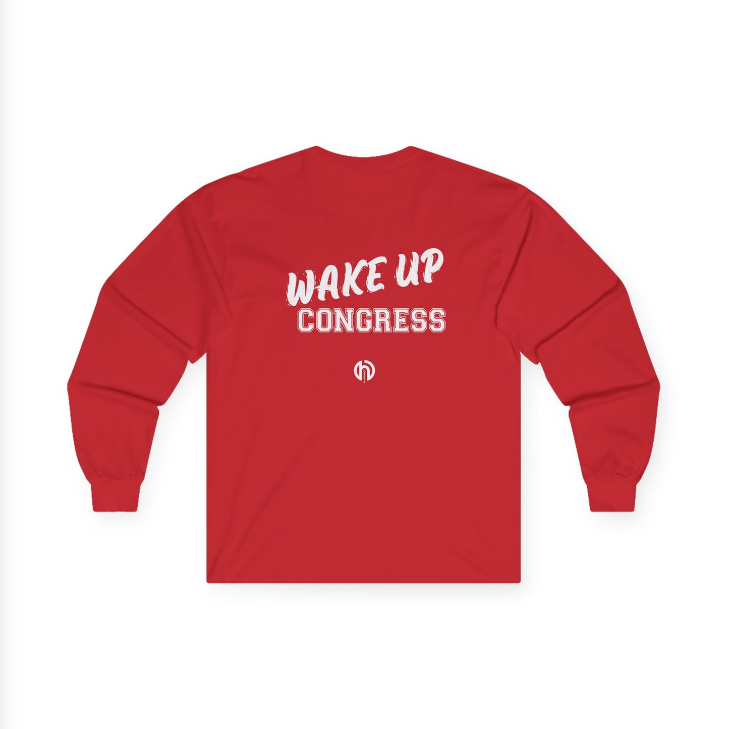 WAKE UP CONGRESS Long Sleeve Political Typography TEE