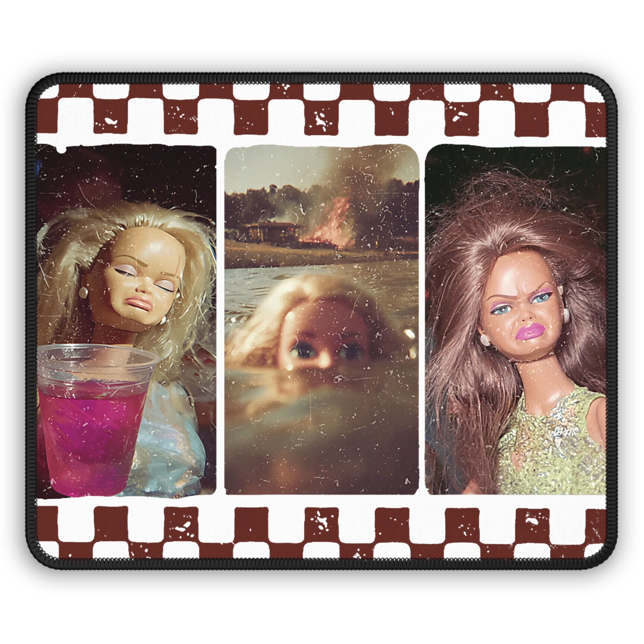 Expressions Funny Doll Face Mouse Pad