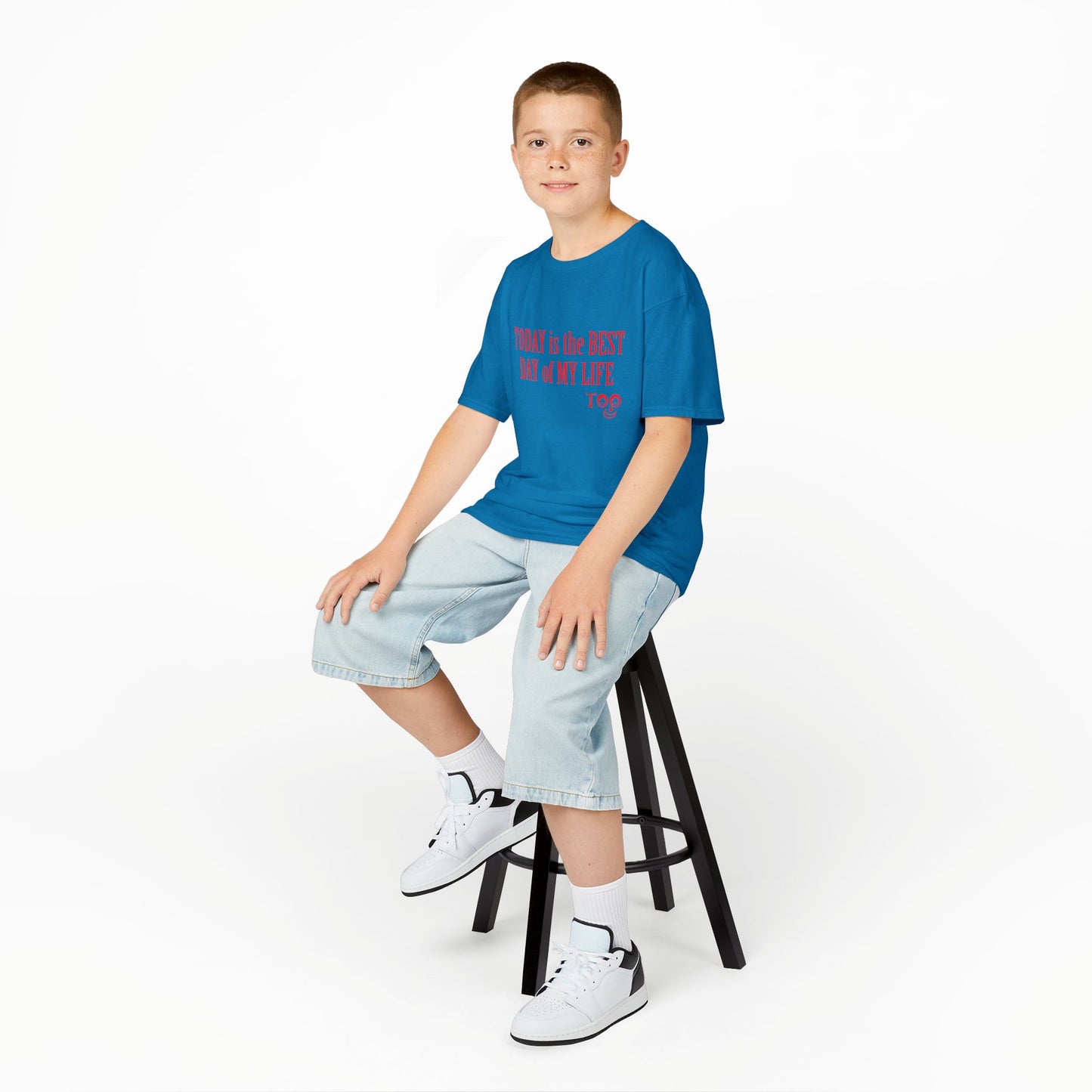 Kids T‑Shirt “Today Is the Best Day of My Life” – Positive Slogan Tee for Girls & Boys