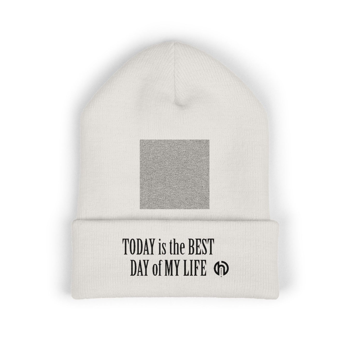 'Today Is The Best Day Of My Life' Cuffed Beanie (BLACK EMBROIDERY)