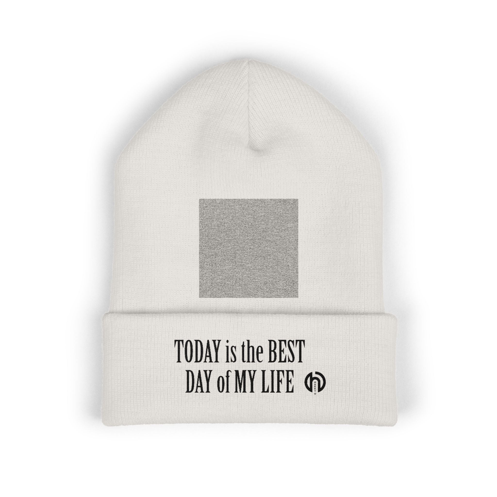 'Today Is The Best Day Of My Life' Cuffed Beanie (BLACK EMBROIDERY)