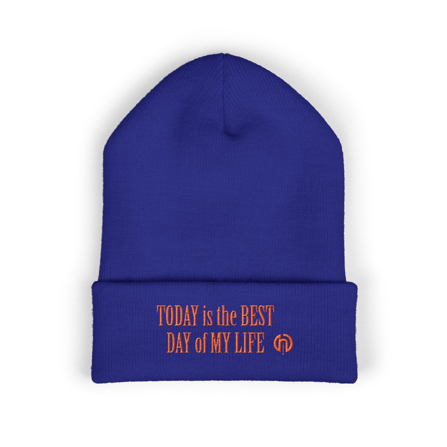 "Today Is The Best Day Of My Life" CUFF BEANIE (RED EMBROIDERY)