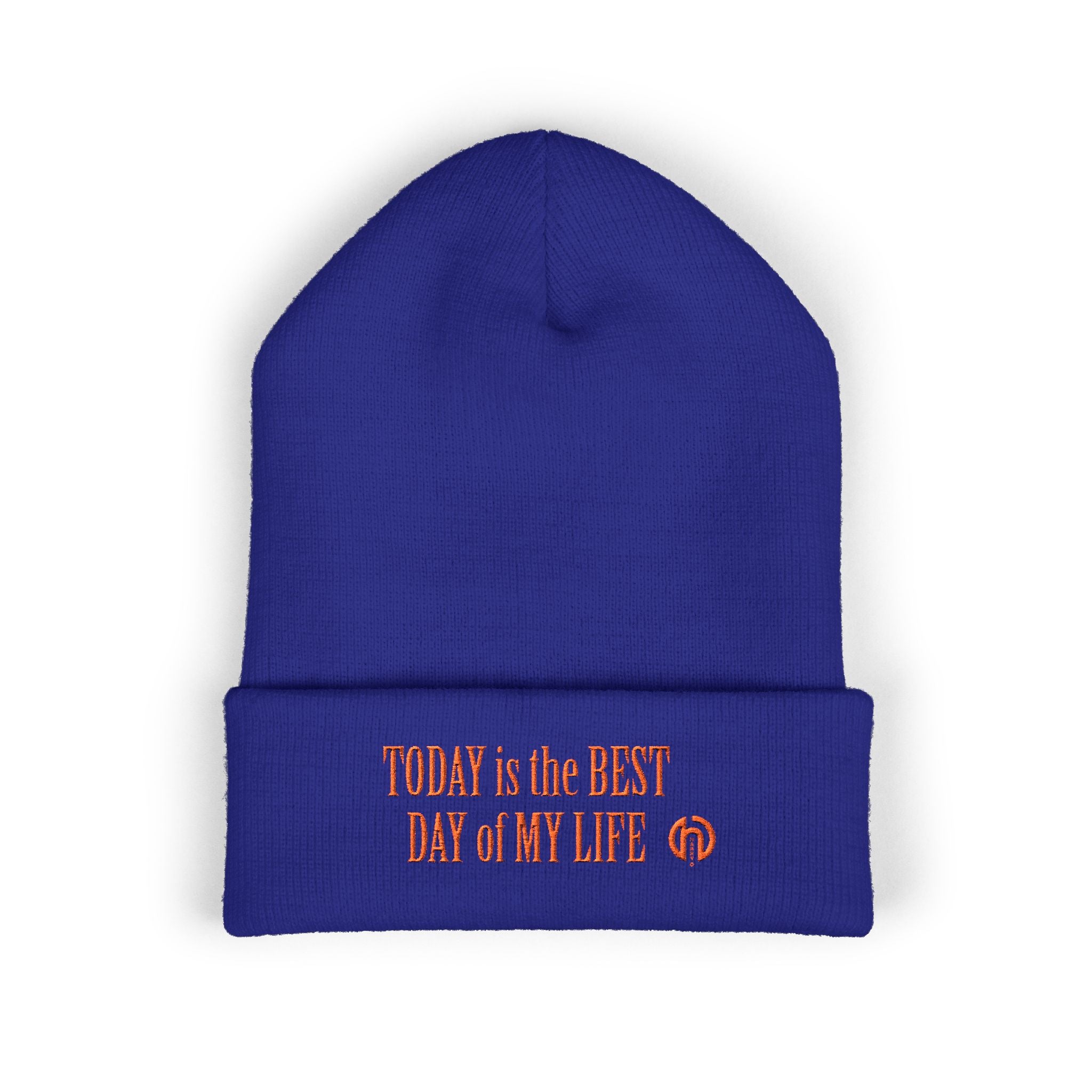 "Today Is The Best Day Of My Life" CUFF BEANIE (RED EMBROIDERY)