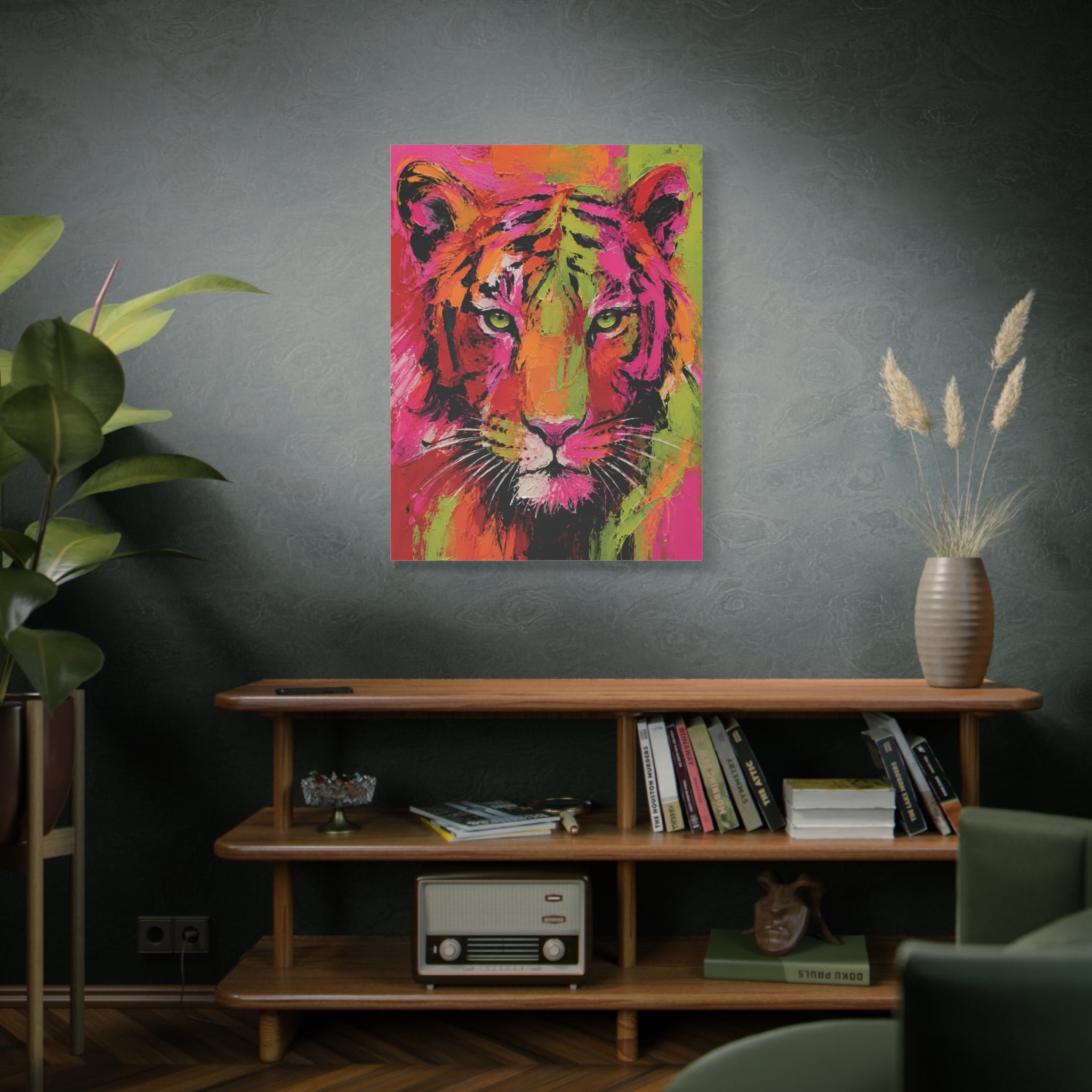 Electric Jungle Canvas IIC Bold Fauvism Tiger Portrait