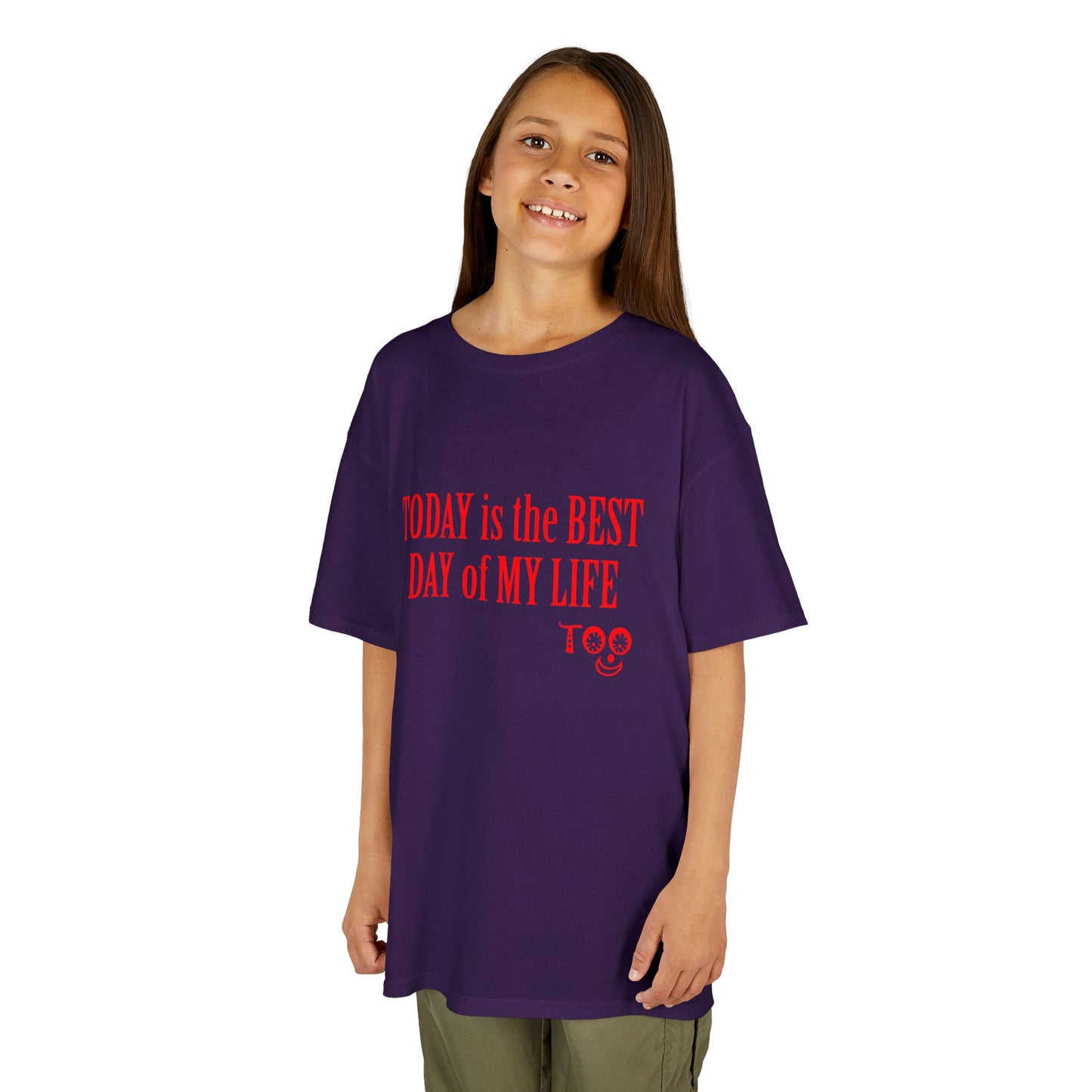 Kids T‑Shirt “Today Is the Best Day of My Life” – Positive Slogan Tee for Girls & Boys
