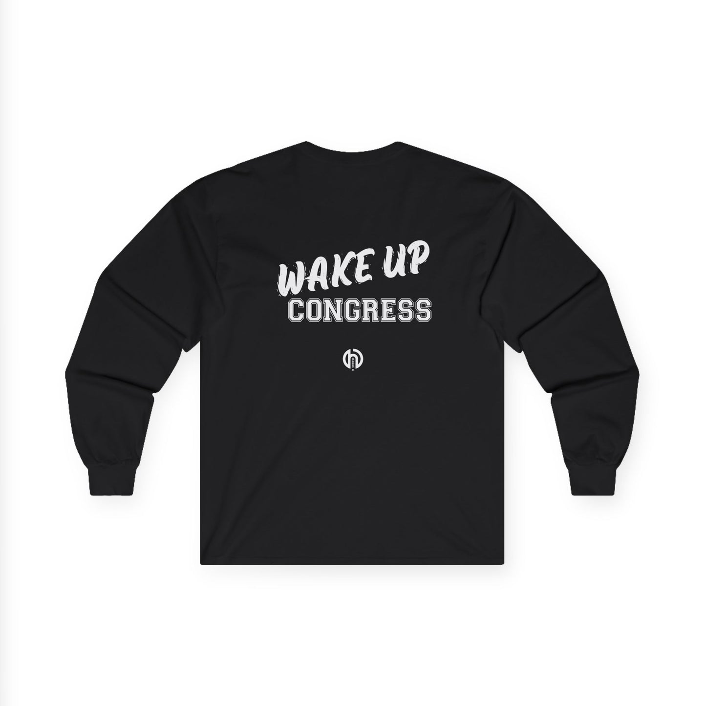 WAKE UP CONGRESS Long Sleeve Political Typography TEE
