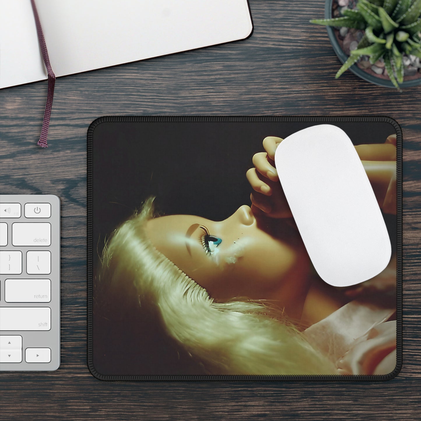 DEEP THOUGHT Doll Face Mouse Pad