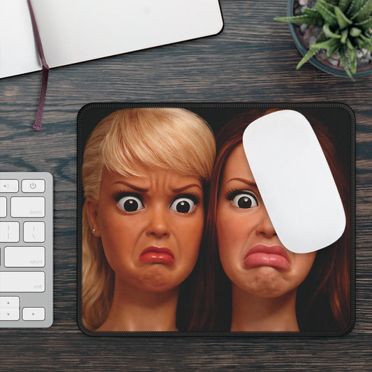 NO WAY Mid-Age TWINS Funny Doll Face Gaming Mouse Pad