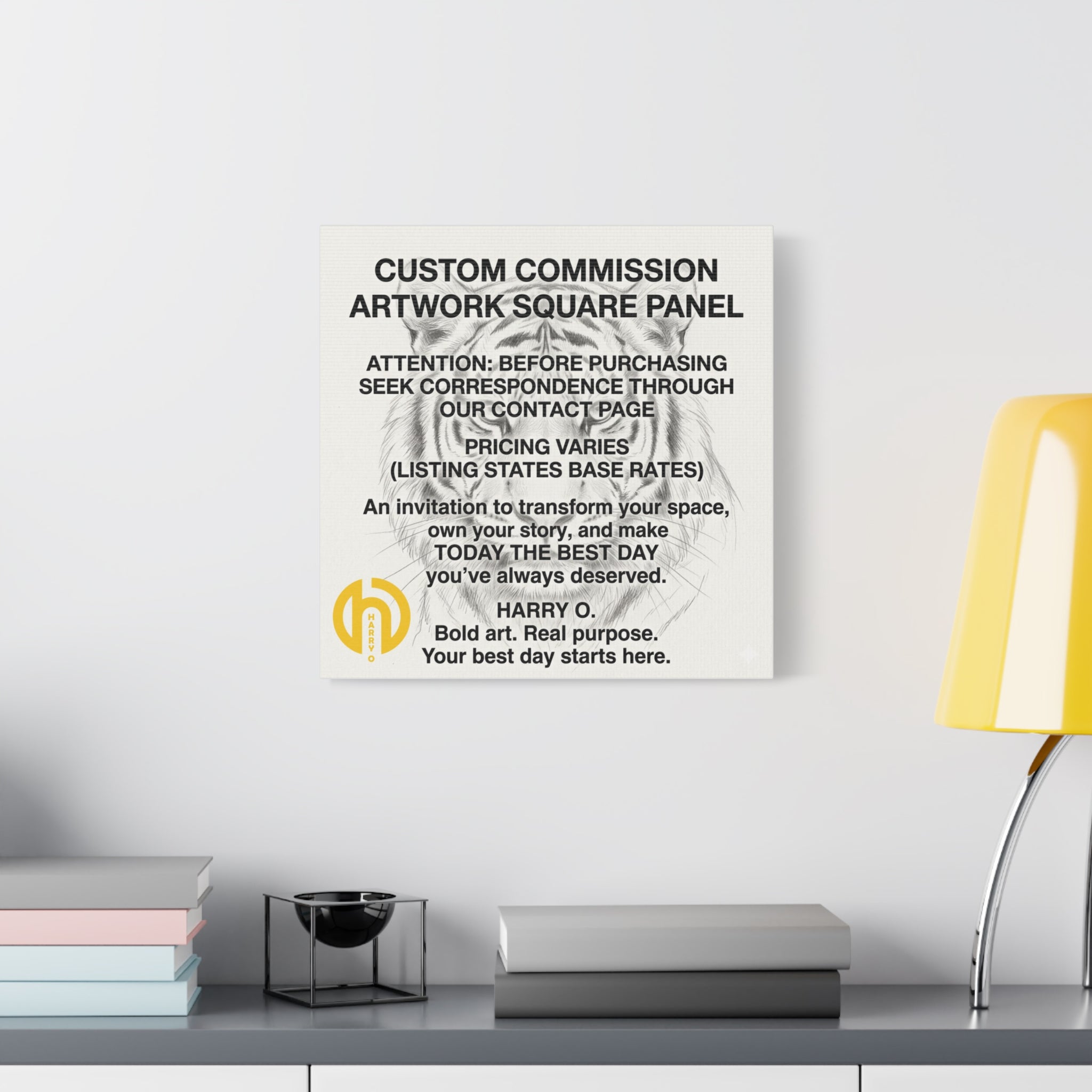 CUSTOM COMMISSION ARTWORK SQUARE PANEL CANVAS