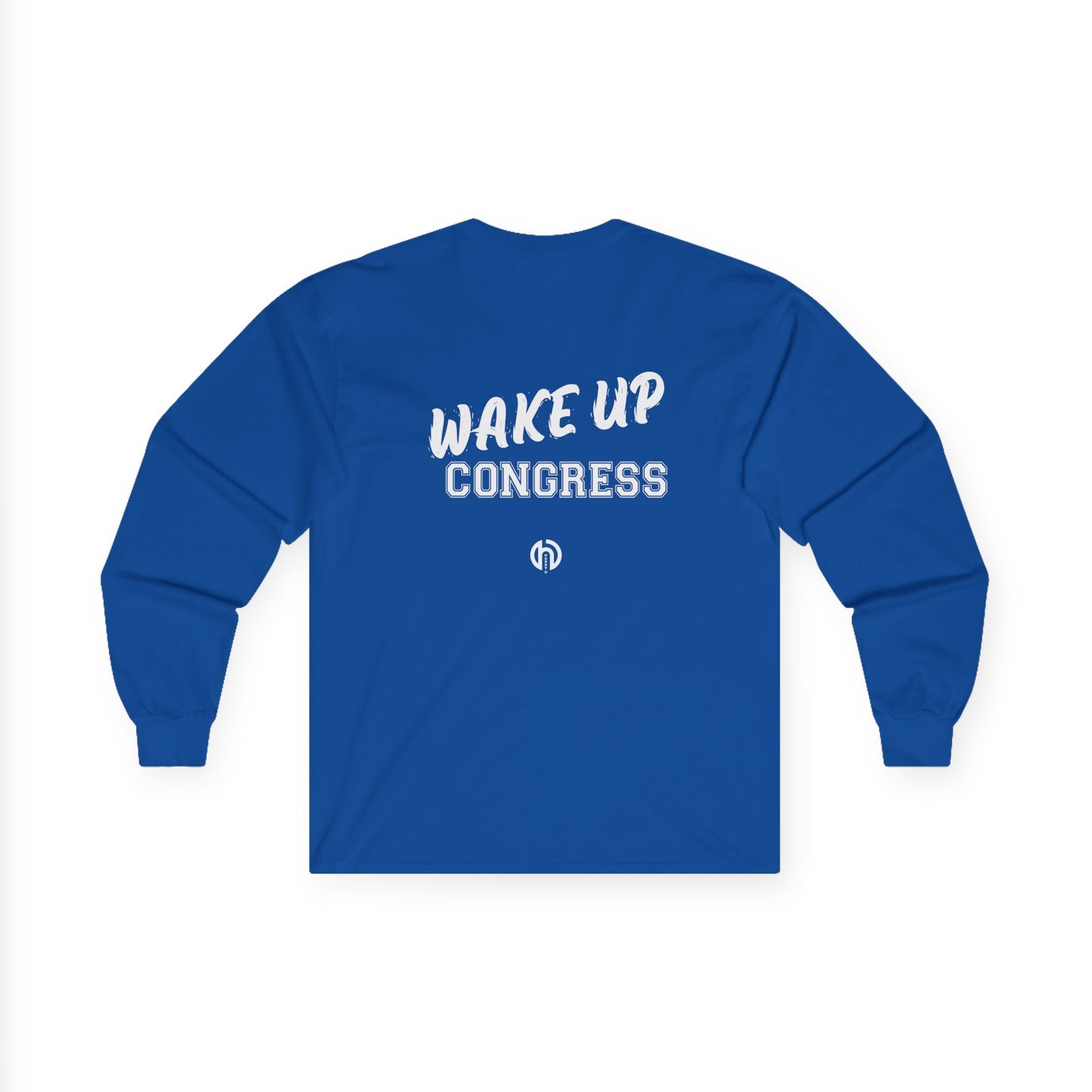 WAKE UP CONGRESS Long Sleeve Political Typography TEE