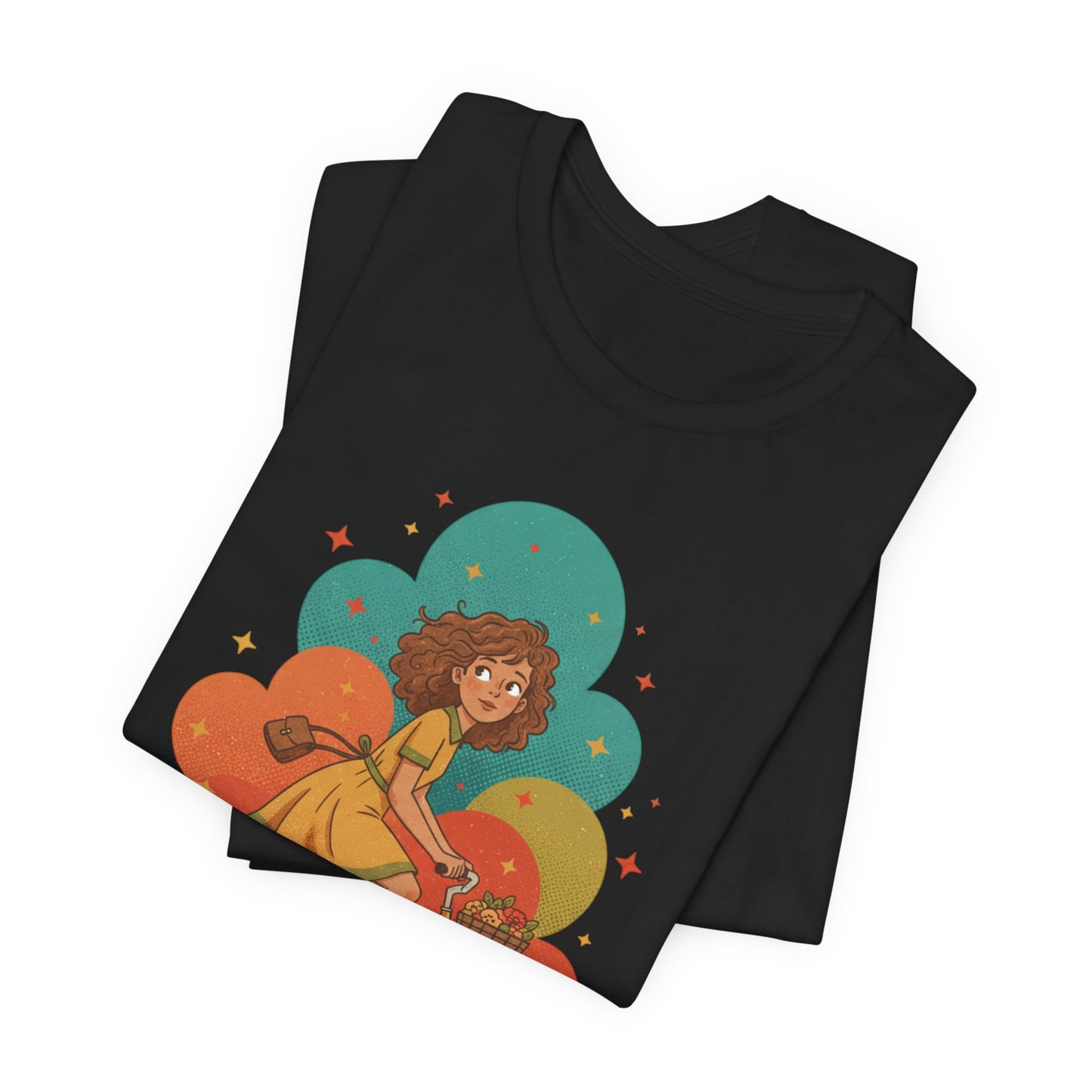 Retro-Futurist Starburst Bike Tee | mid-century space art, vintage sci-fi