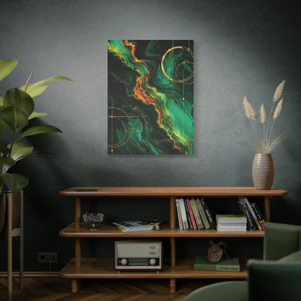 Emerald Magma: Flowing Liquid Marble Collection 3-piece TRIPTYCH WALL ART