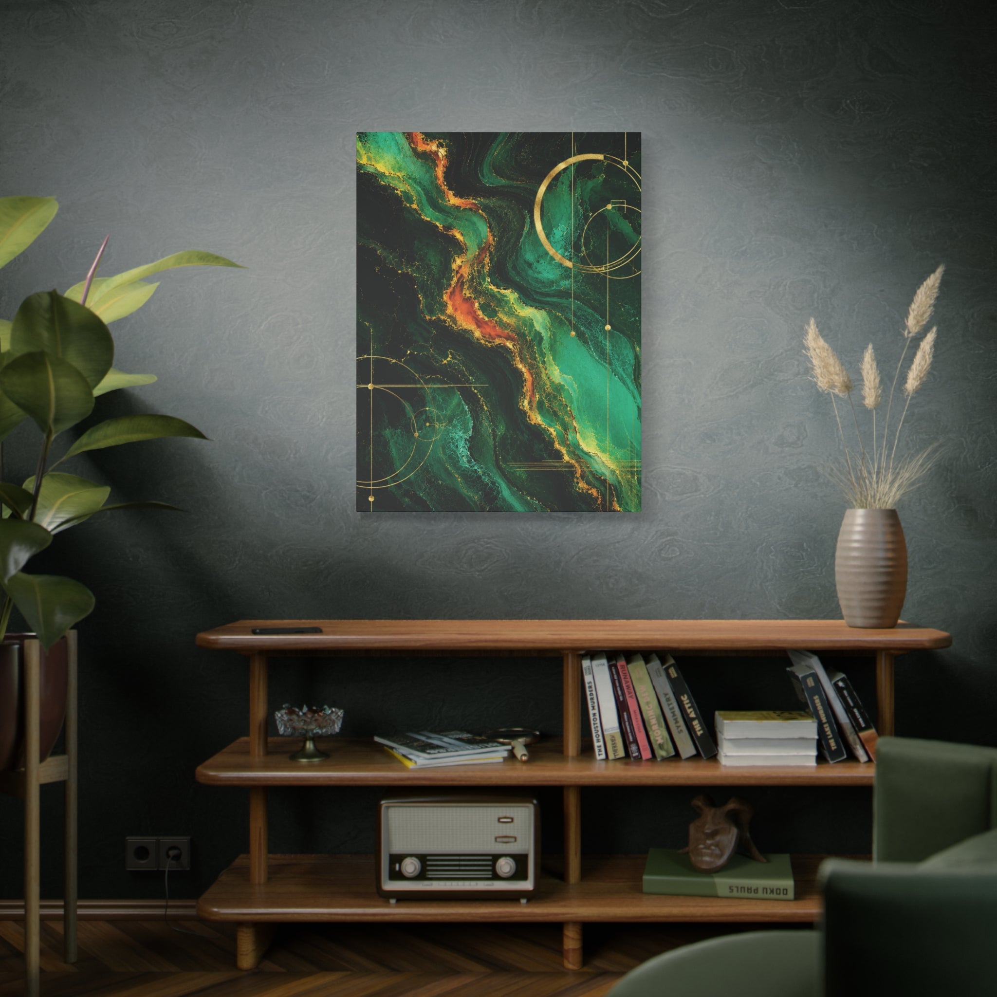 Emerald Magma: Flowing Liquid Marble Collection 3-piece TRIPTYCH WALL ART