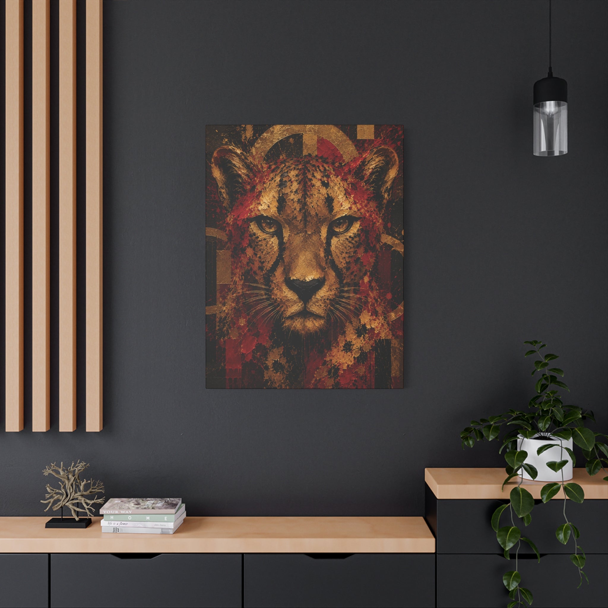 Imperial Shadow: Saturated Cheetah Collection 3-piece TRIPTYCH WALL ART