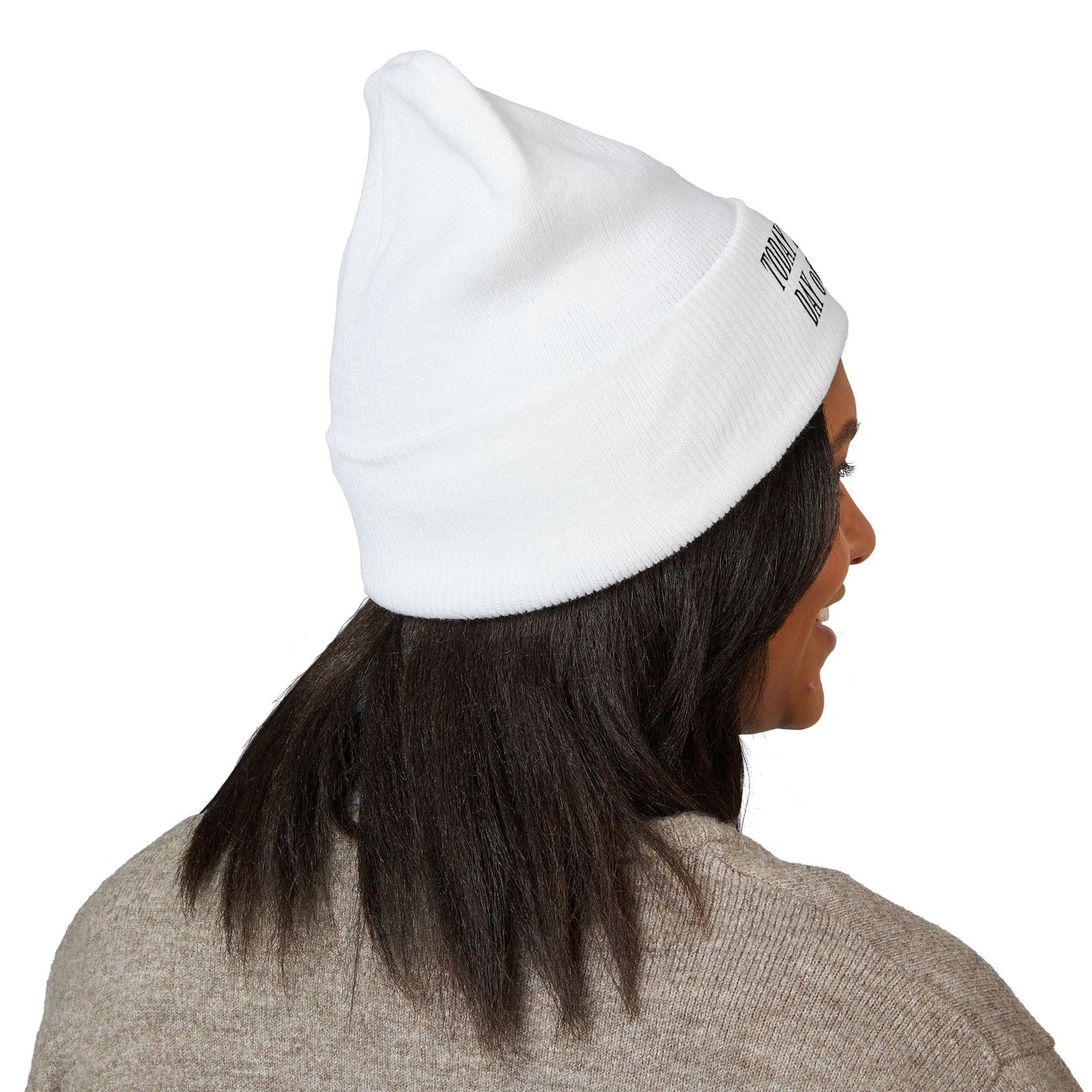 'Today Is The Best Day Of My Life' Cuffed Beanie (BLACK EMBROIDERY)