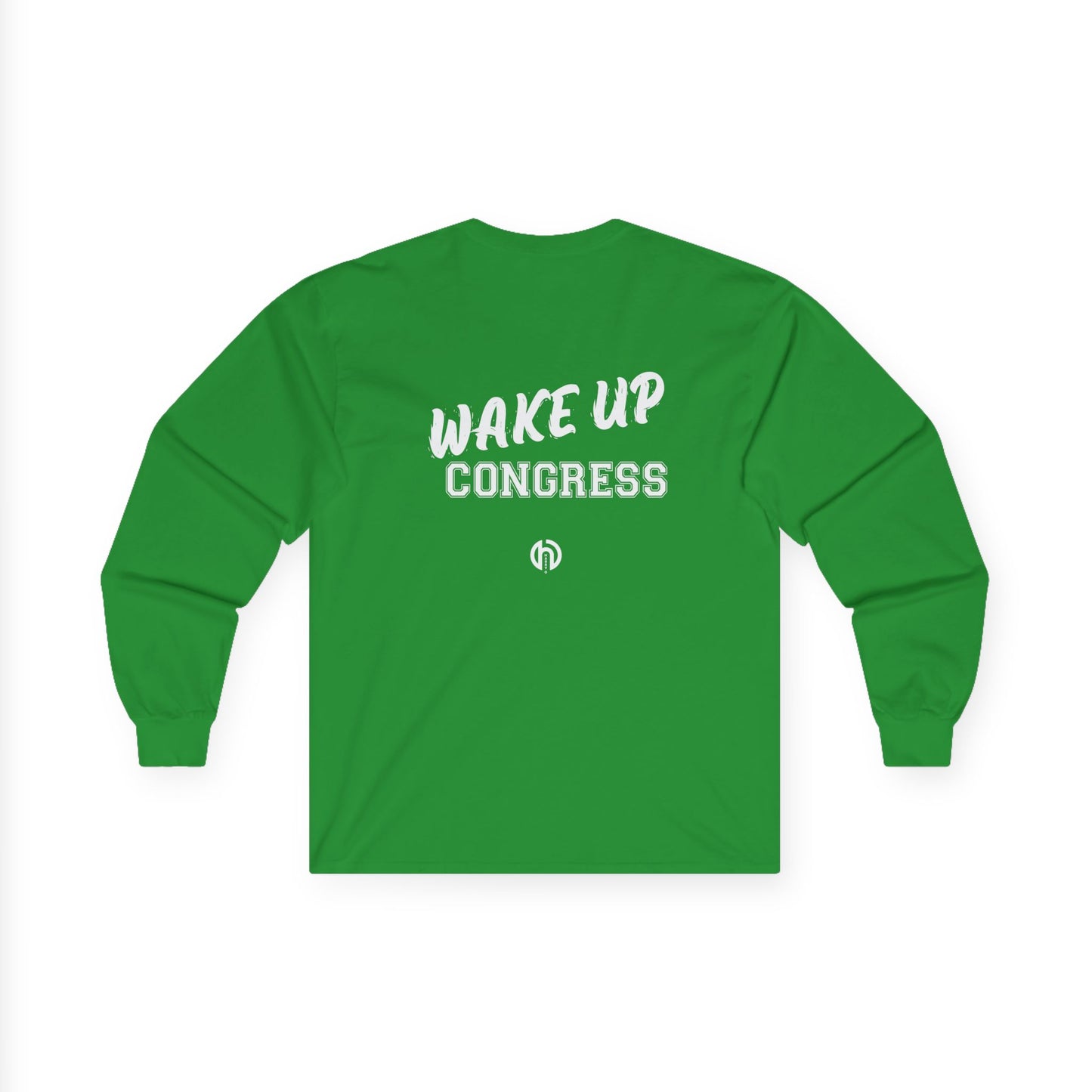 WAKE UP CONGRESS Long Sleeve Political Typography TEE