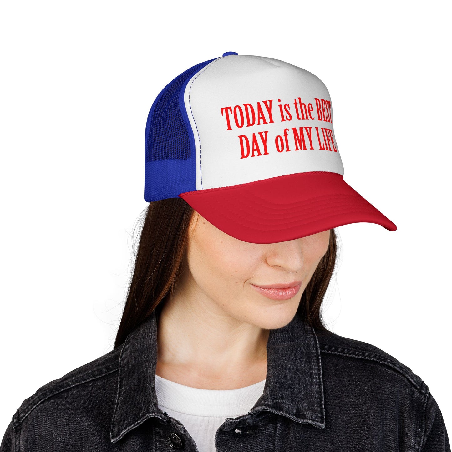 HARRY O RED Trucker Cap — "Today Is the Best Day of My Life" Retro Mesh Hat