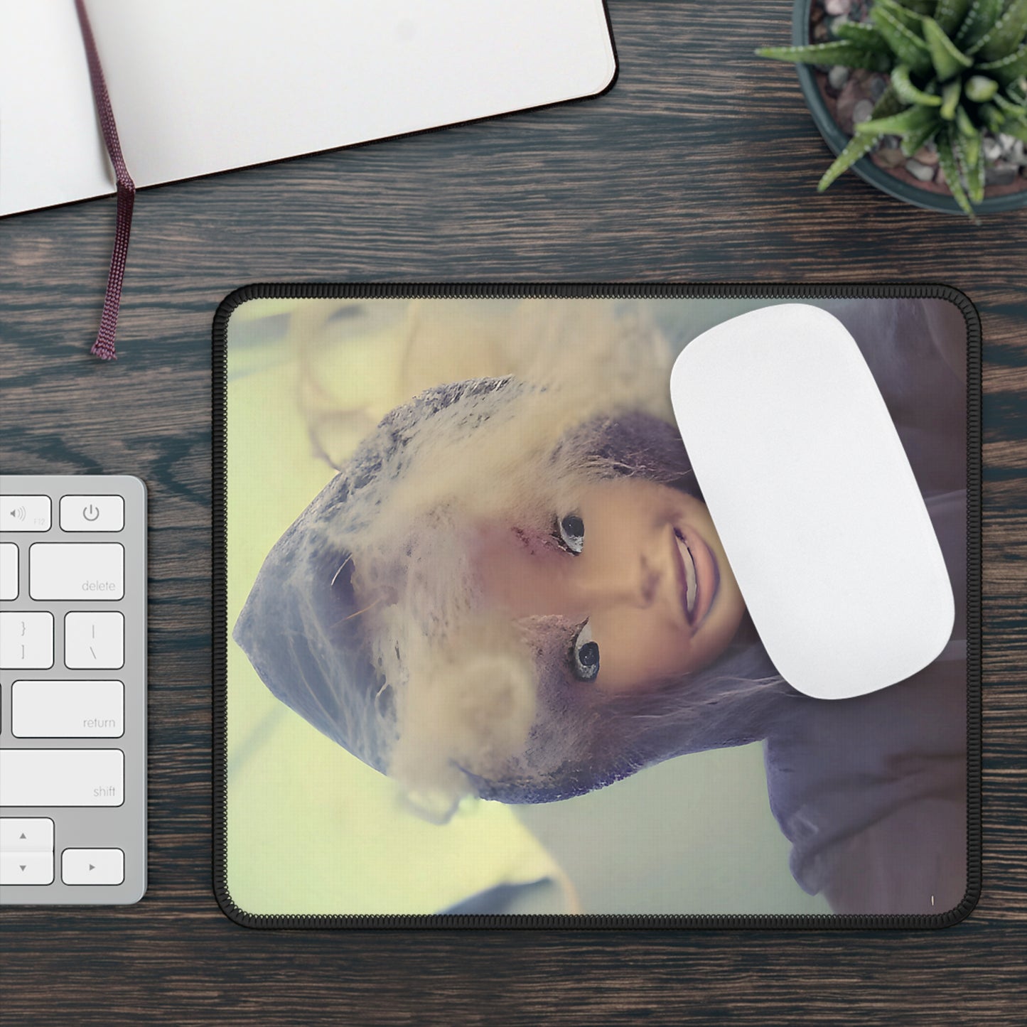 I'm OK Funny Doll Face Mouse Pad