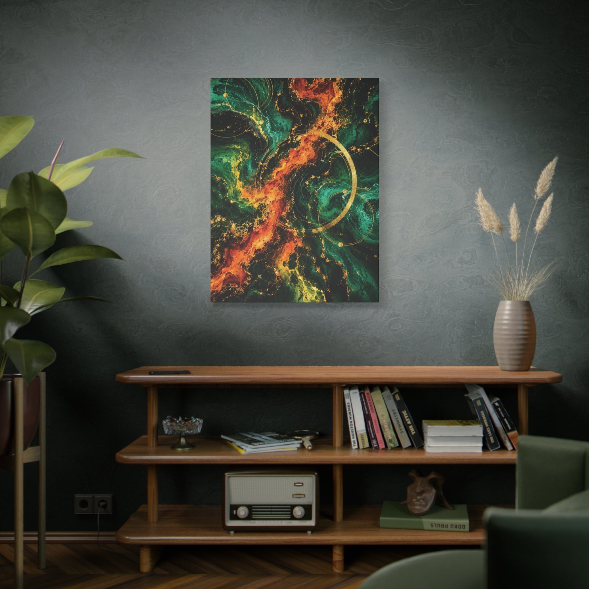 Emerald Magma: Flowing Liquid Marble Collection 3-piece TRIPTYCH WALL ART