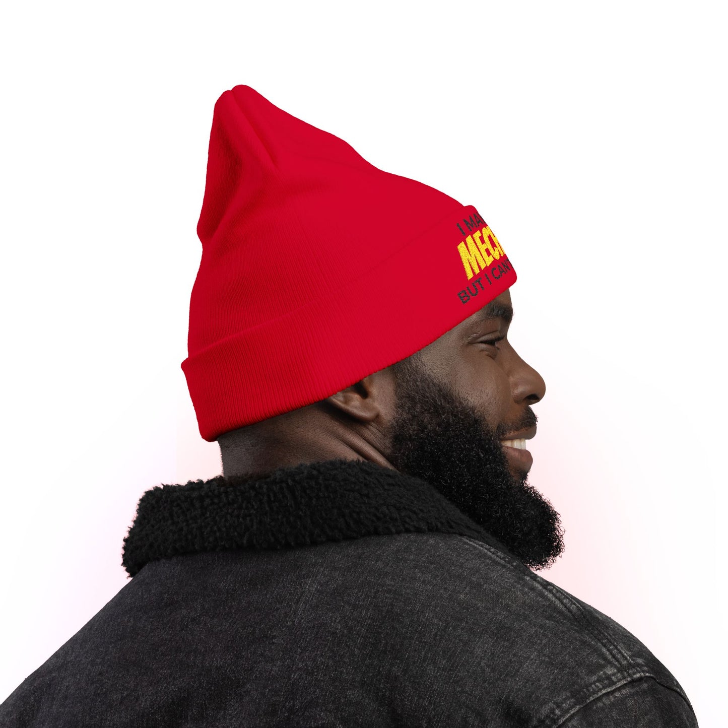 "I May Be A MECHANIC But I Can't Fix Stupid" Knit Hat