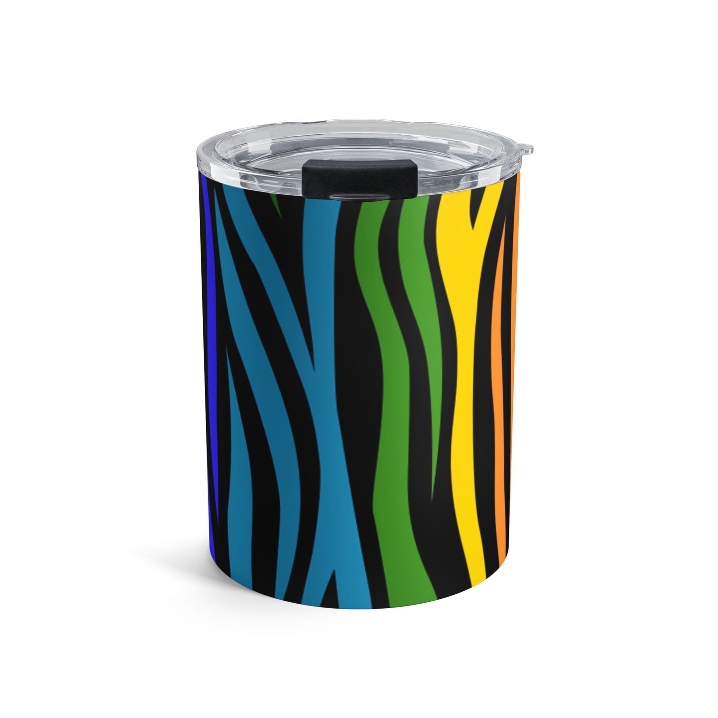10oz Rainbow Zebra Tumbler – Insulated Travel Cup