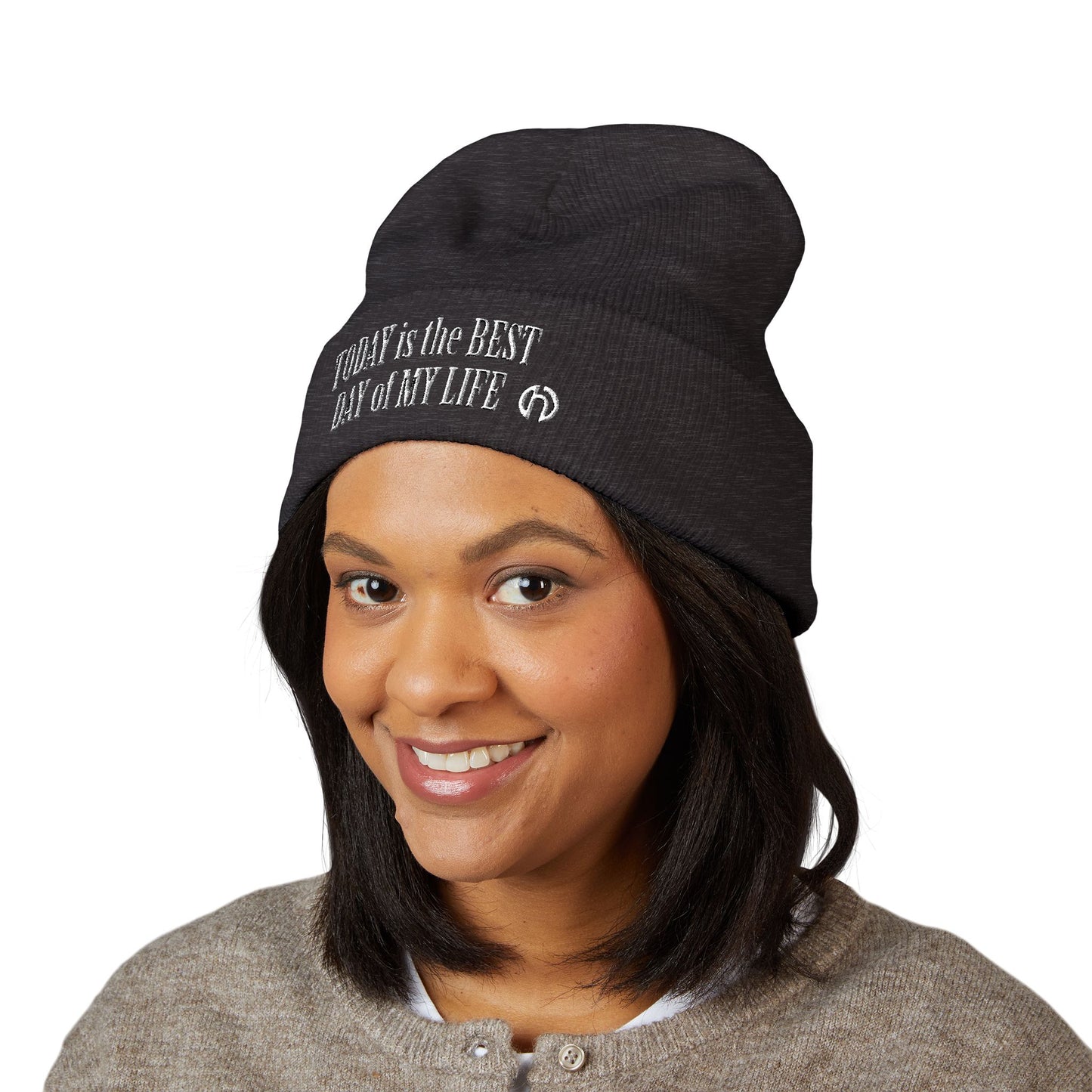 TODAY IS THE BEST DAY HARRY O Embroidered Cuffed Beanie — "Tune Into Rest" Cozy Winter Hat