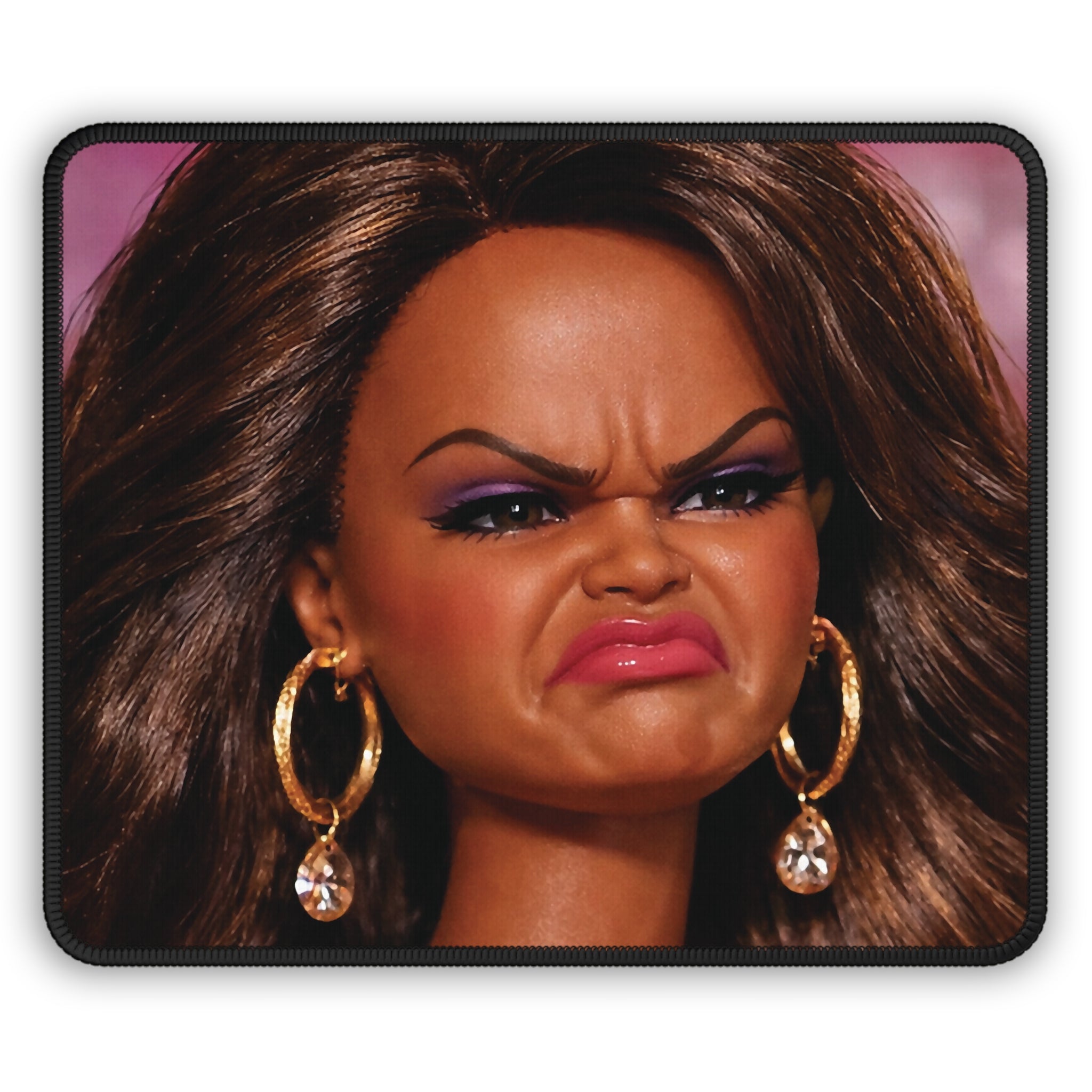 Expressions Funny Doll Face Mouse Pad