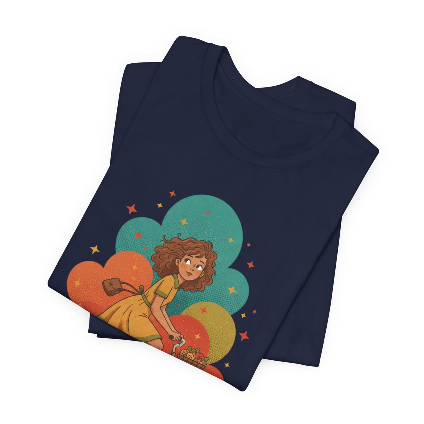 Retro-Futurist Starburst Bike Tee | mid-century space art, vintage sci-fi