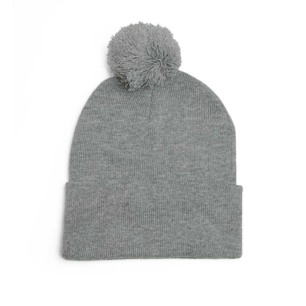 Today Is The Best Day Of My Life POM-POM KNIT Embroidered Beanie (WHITE EMBROIDERY)