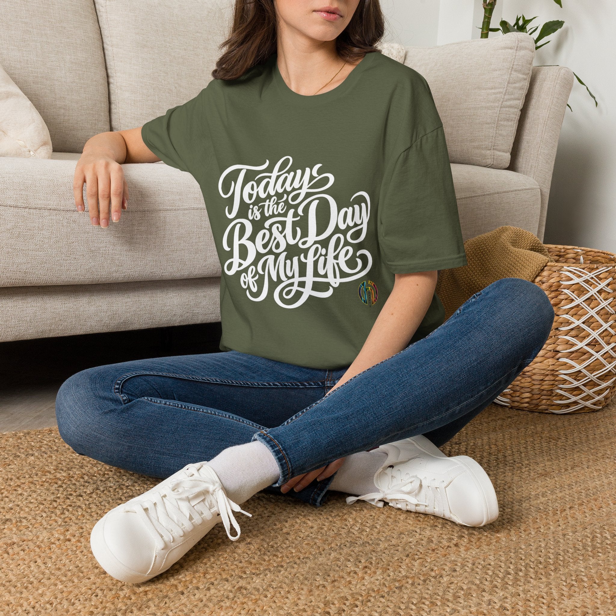 Today Is the Best Day — Morning Mantra Script Tee