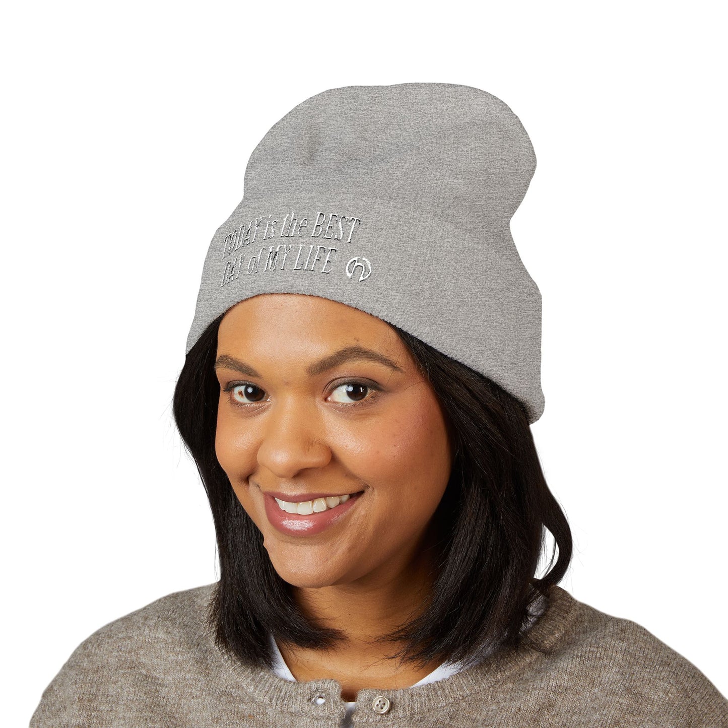 TODAY IS THE BEST DAY HARRY O Embroidered Cuffed Beanie — "Tune Into Rest" Cozy Winter Hat