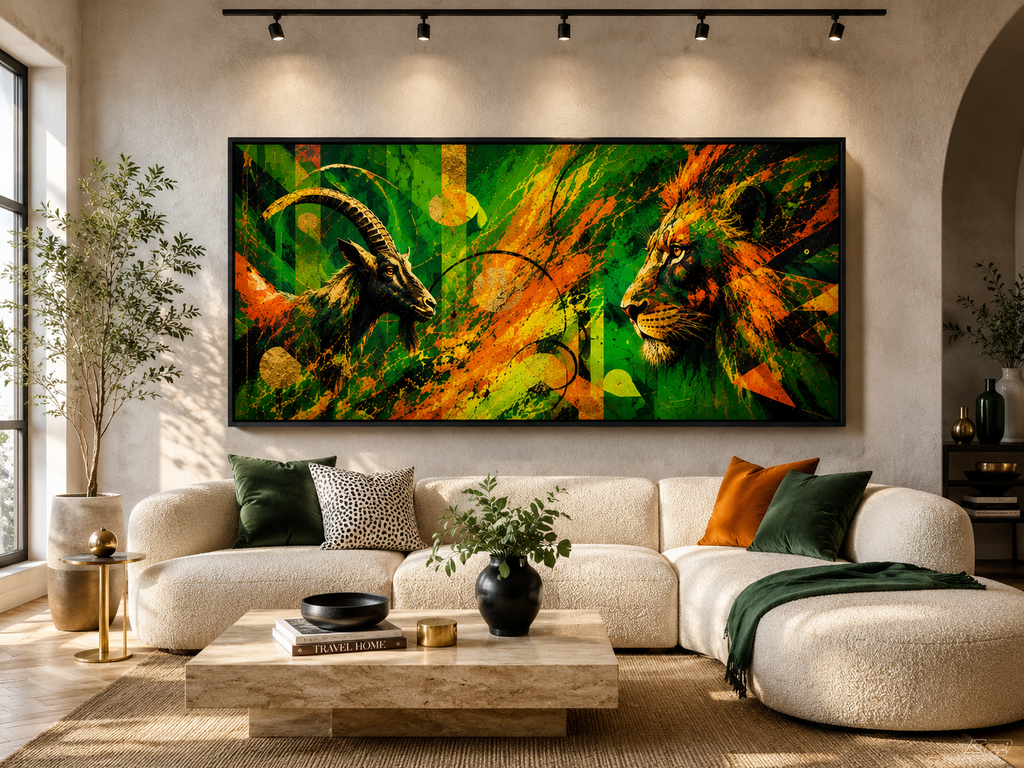 Sovereign Savannah: APEX ENTITIES Abstract Matte Canvas Wall Art