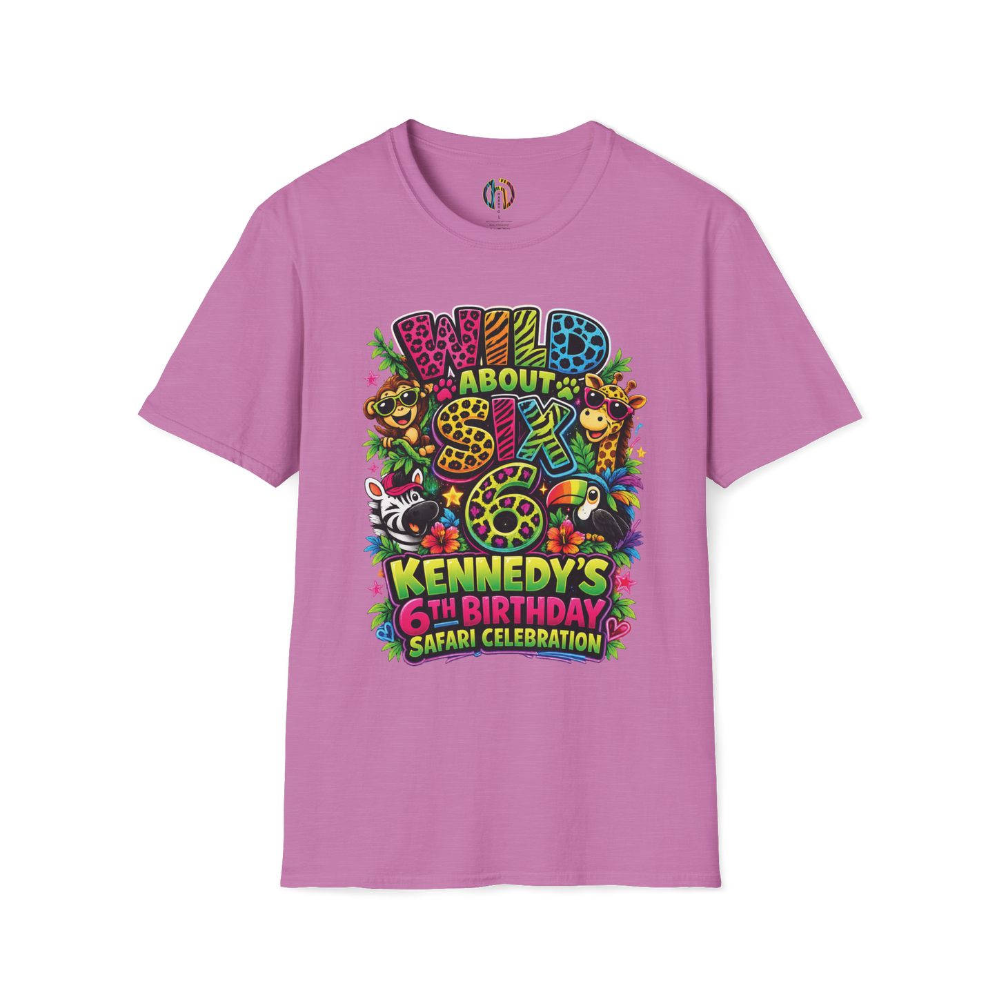 Wild About Six "Kennedy's 6th Birthday Safari Celebration" SOFT Customizable T-Shirt