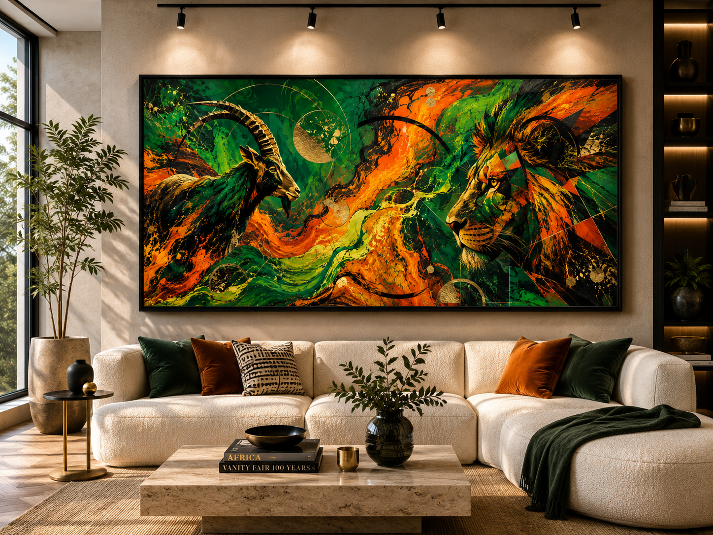 Sovereign Savannah: MOLTEN RIVER Abstract Matte Canvas Wall Art