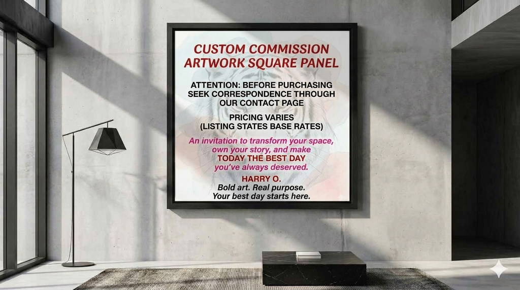 CUSTOM COMMISSION ARTWORK SQUARE PANEL CANVAS